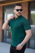 Erkek Fermuarlı Yakalı Kısa Kollu Tshirt resmi